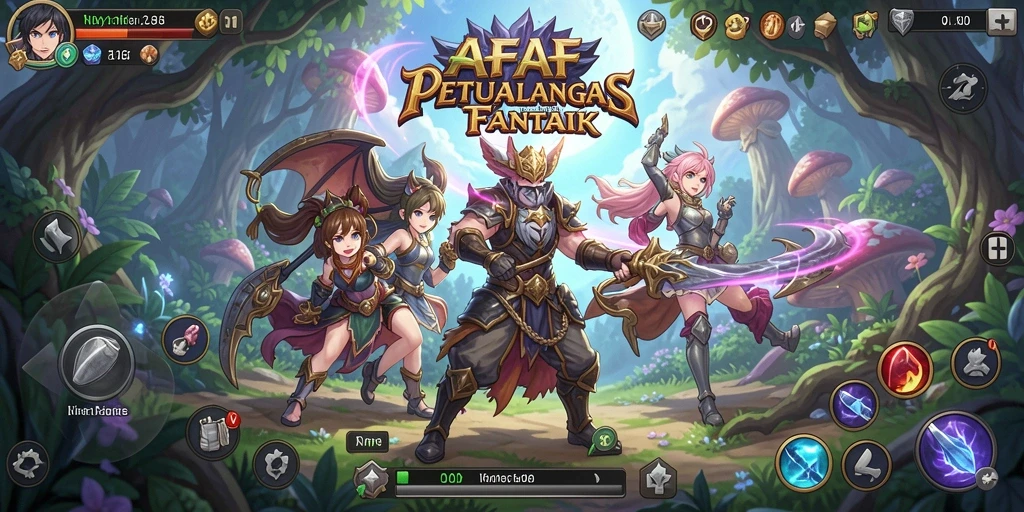 Gameplay AFAF menampilkan karakter anime dengan grafis yang menawan.