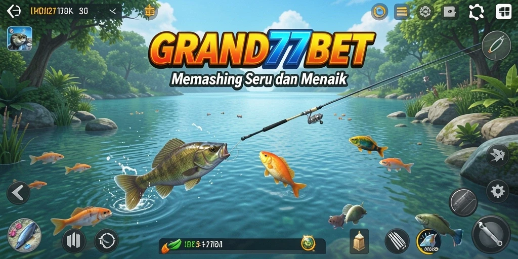 Tangkapan layar dari gameplay memancing yang mengasyikkan di GRAND77BET.
