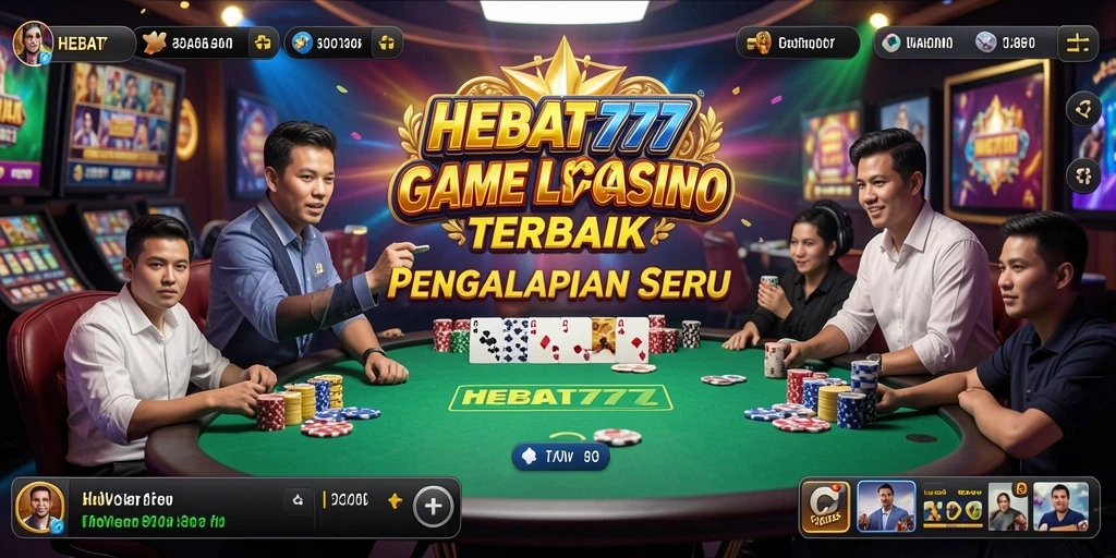 Tampilan gameplay HEBAT777 dengan dealer profesional dan suasana kasino yang nyata.