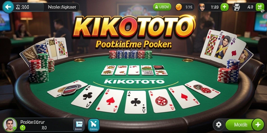 Tampilan menarik dari gameplay Poker KIKOTOTO yang mendebarkan.