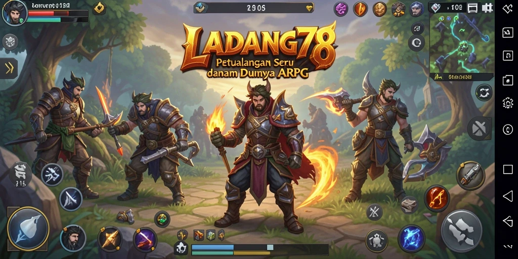 Tampilan gameplay ARPG LADANG78 yang penuh aksi dan petualangan.