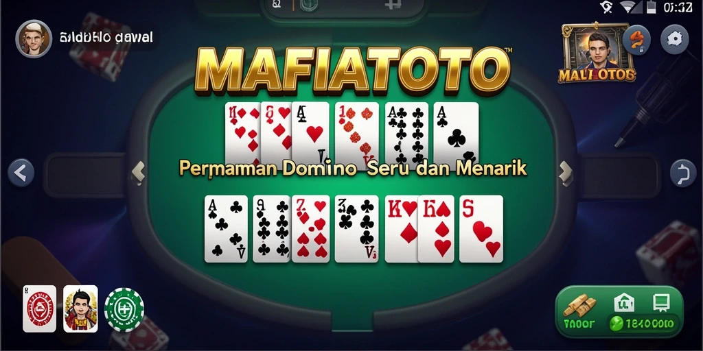 Tampilan antarmuka MAFIATOTO yang menarik dan gameplay domino yang seru.