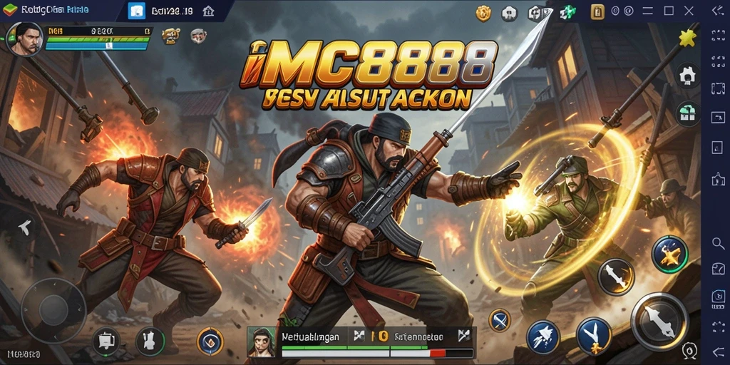 Screenshot menunjukkan aksi mendebarkan dalam gameplay MC888.