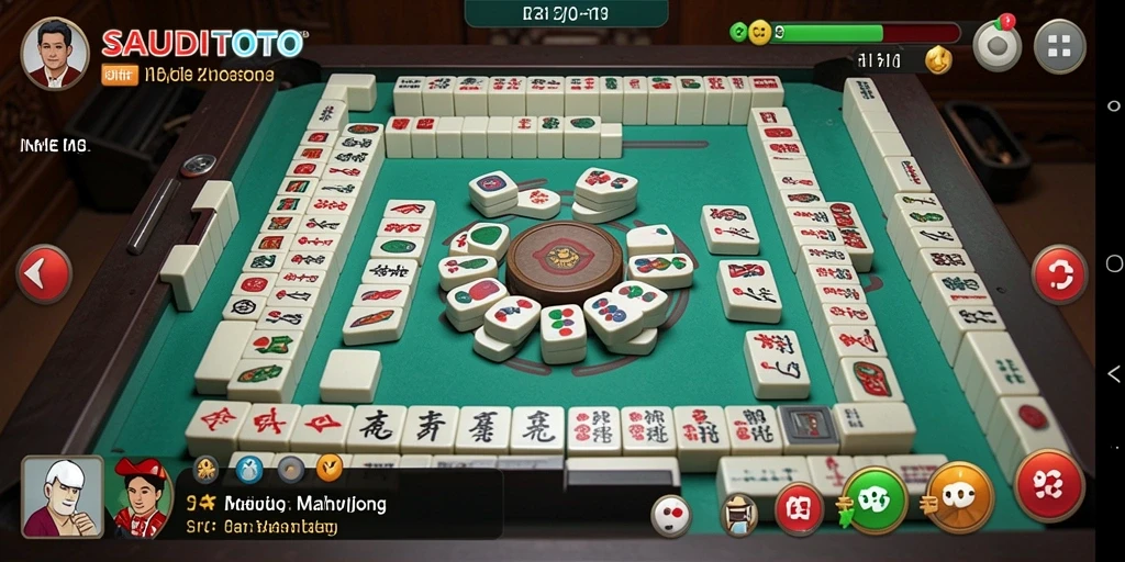 Tampilan gameplay SAUDITOTO menampilkan keseruan permainan Mahjong.
