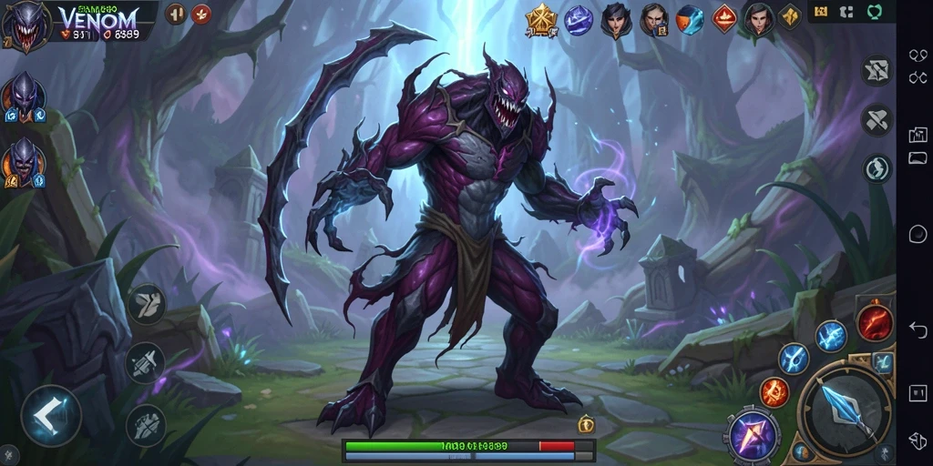 Tampilan gameplay mendebarkan dalam dunia ARPG VENOM889.